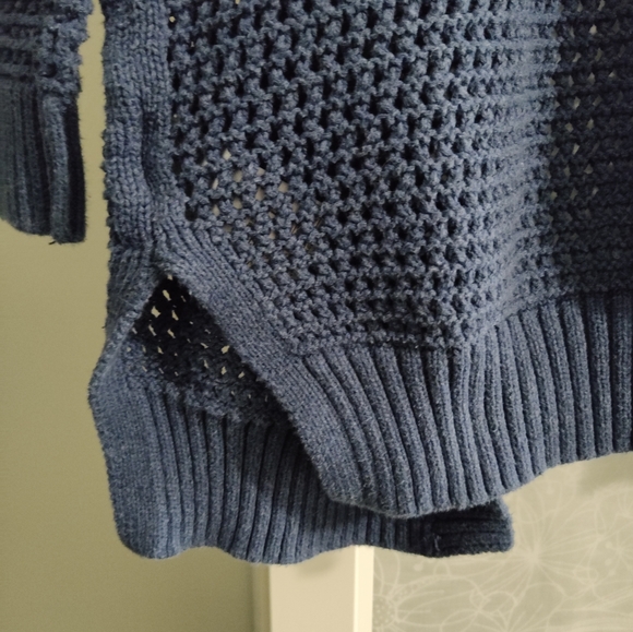 Navy Gap cotton open chunky knit cardigan - Picture 5 of 6